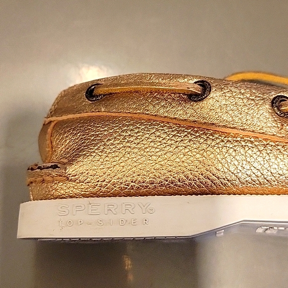 GUC Girls Sperry rose gold boat shoes size 1.5 - Picture 4 of 6